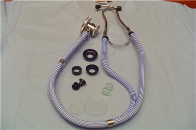 Stethoscope dual head sprague nurse emt blue striped
