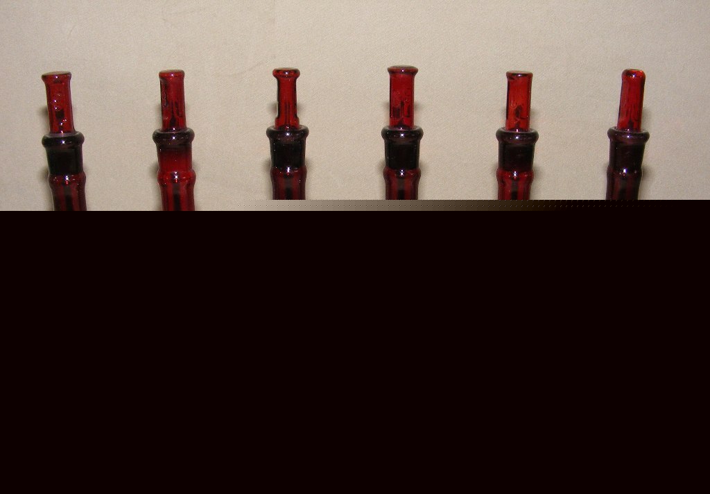 6 red 25 ml flasks pyrex class a volumetric lab glass 6