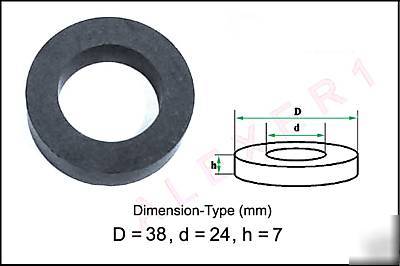 Large ring ferrite cores 38X24X7MM. lot of 8