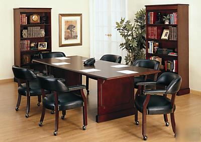 Executive office conference table wood mahogany finish