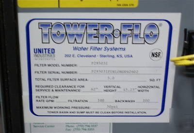 Tower-flo tower water filter system. P295031 (1477)