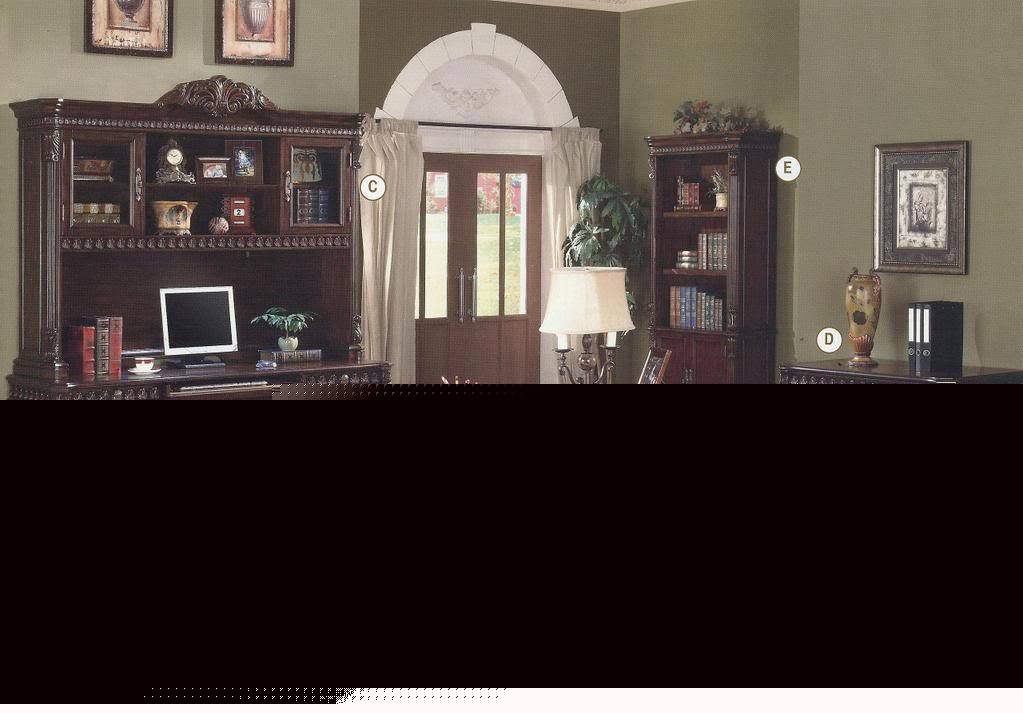 New 5 pc. executive desk set wood table home office 