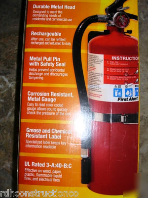 New first alert fire extinguisher ul rated 3-a:40-b:c