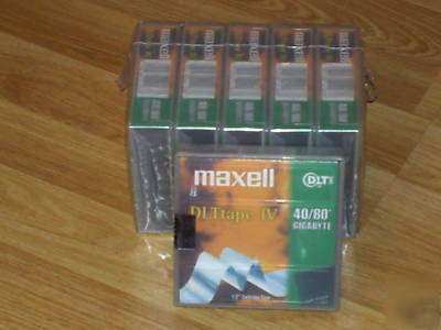 5 x maxell dlt tapes iv 40/80GB cartridge -pack of five