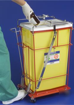 Kendall foot pedal cart for 8 gallon hinged lid