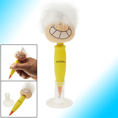 Lovely yellow spring ball point pen w suction cup