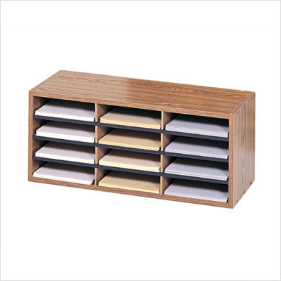Small wood/corrugated literature organizer