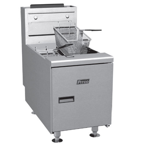 Pitco sgc-s fryer, gas, countertop, 35 lb. oil capacity