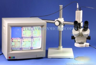3X - 90X zoom stereo boom stand mounted microscope