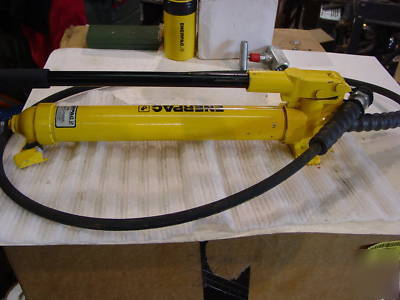 Enerpac p-39 hydraulic hand pump w/6' enerpac hose nice