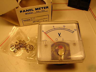 Hho bargain zero to 15 v. dc volt panel type voltmeter