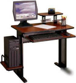 Studio rta network computer office cart black & cherry