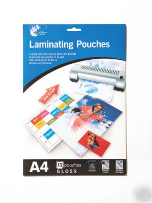 A4 laminating pouches 12 gloss sheets 160 micron pouch