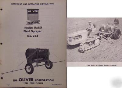 Oliver 233 field sprayer operator's manual