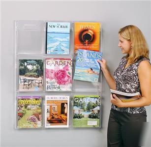 9 pocket literature magazine wall display rack clear