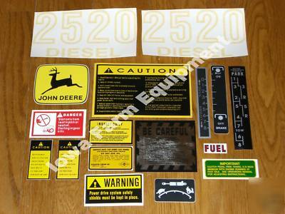 John deere 2520 decals set gas & diesel synchro shift