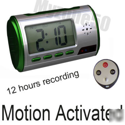 Motion detector spy clock camera hidden security dvr