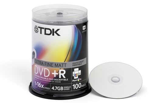 New tdk dvd+r 16X printable matt 100 pack spindle