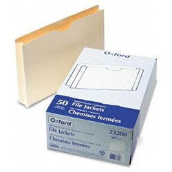 New recycled manila file jackets, double-ply tab, 2