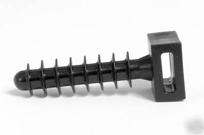 Cable tie mounts: plug 25 pack black