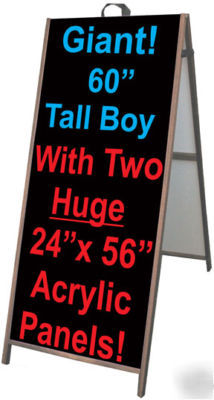 Tallboy hardwood sidewalk signboard a frame acrylic