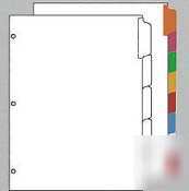 Write-on/erasable tab indexes, white with 5 white