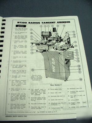 Ko lee RT300 radius tangent grinder manual