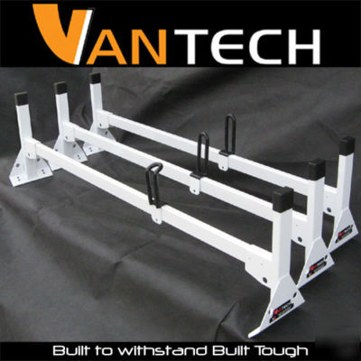 Ladder rack chevy dodge ford gmc van white racks 3 bar