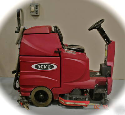 Powerboss SCV32 battery powered rider scrubber tennant