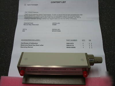  agilent manual step attenuator 8496B-CFG003