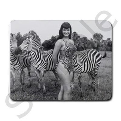 Computer mousepad placemat bettie page pinup rockabilly