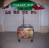 Italian ice push cart mustache mike's business CP6PKG3