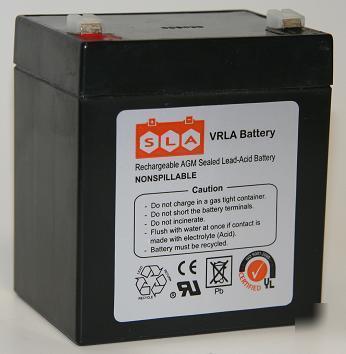New 12V 4.5AH alarm battery 12 volt 4.5 amp-hour sla 