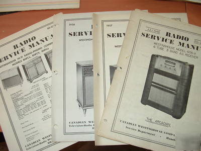 Westinghouse radio service manuals, 1948-58